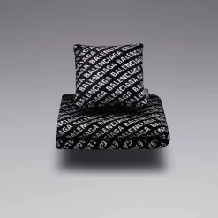 Allover Logo Blanket in Black