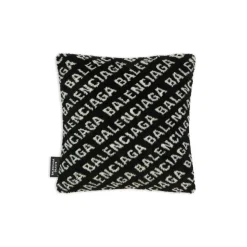 Allover Logo Cushion  in Black