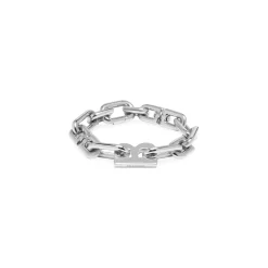 B Chain Thin Bracelet in Silver