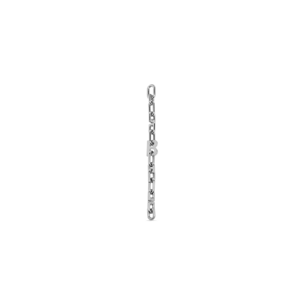 B Chain Thin Bracelet in Silver
