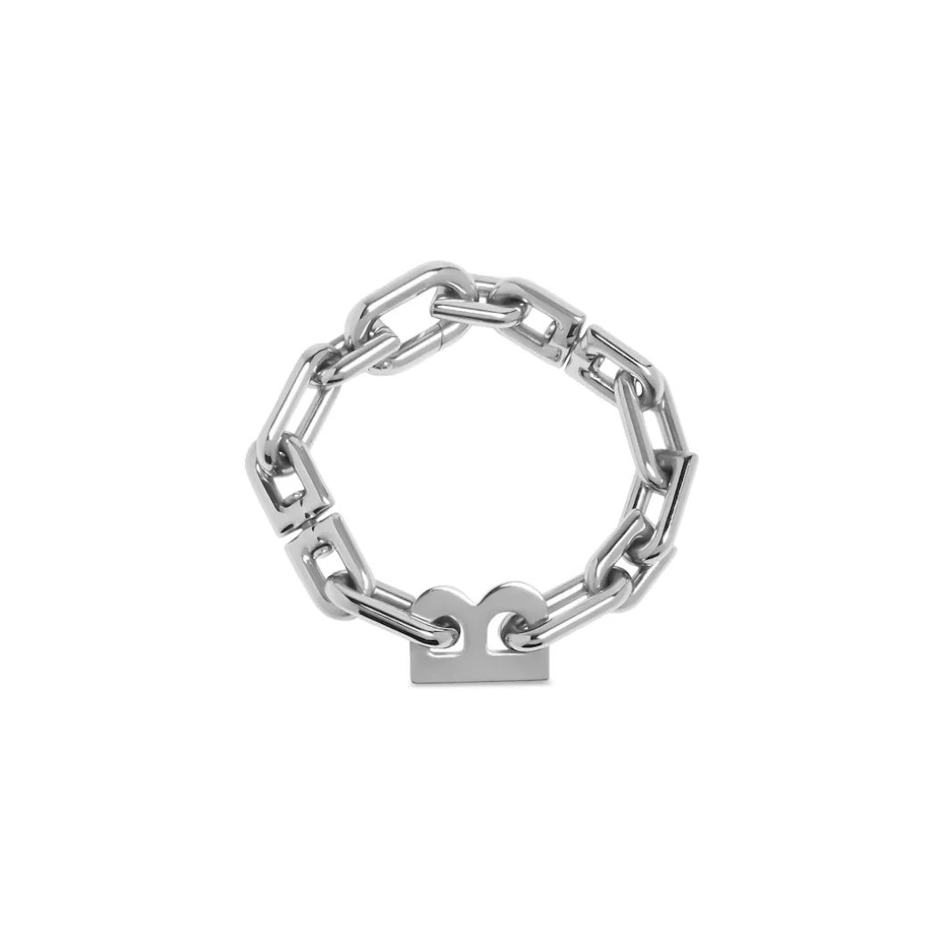 B Chain Thin Bracelet in Silver