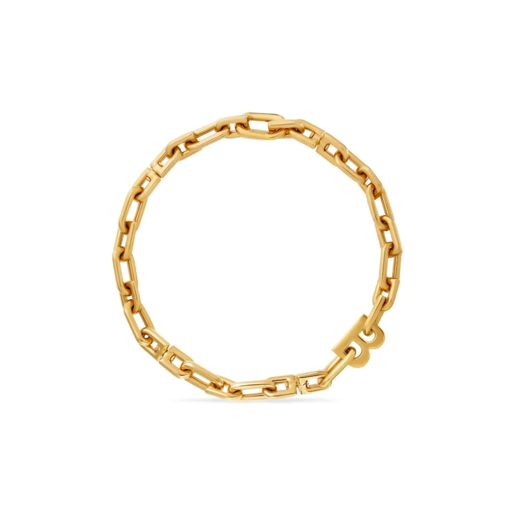 B Chain Thin Necklace in Gold