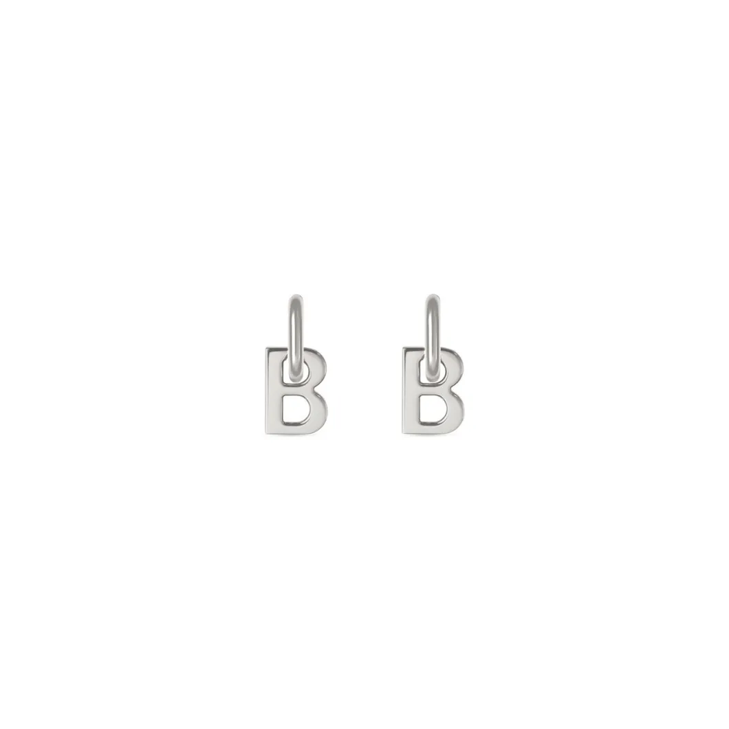 B Chain Xs Earrings in Silver