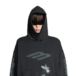 3b Stencil Hoodie Medium Fit in Black
