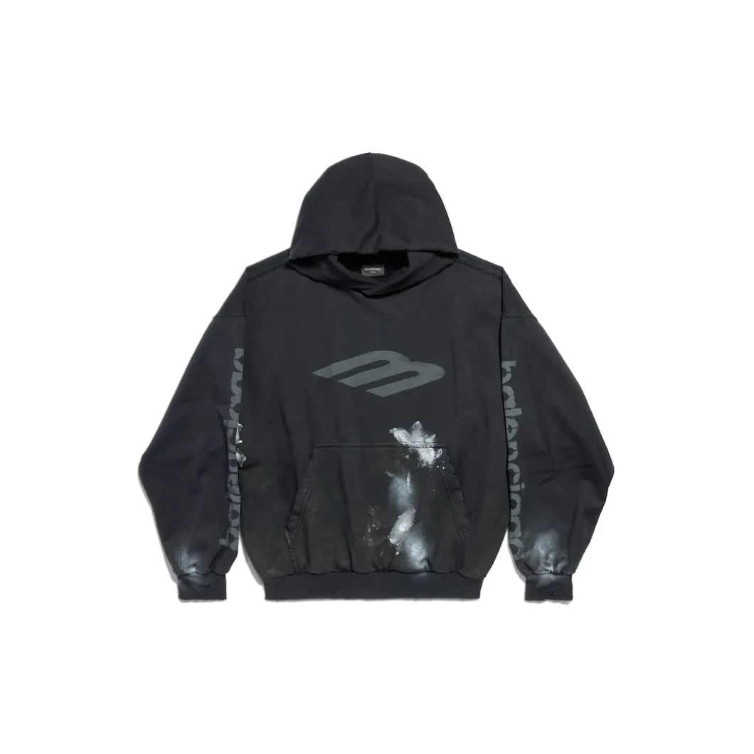 3b Stencil Hoodie Medium Fit in Black