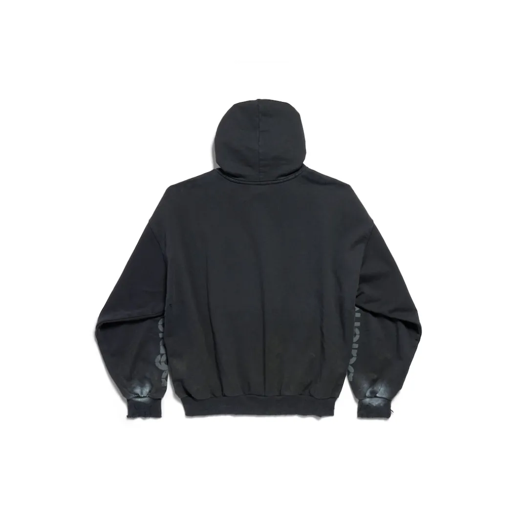 3b Stencil Hoodie Medium Fit in Black