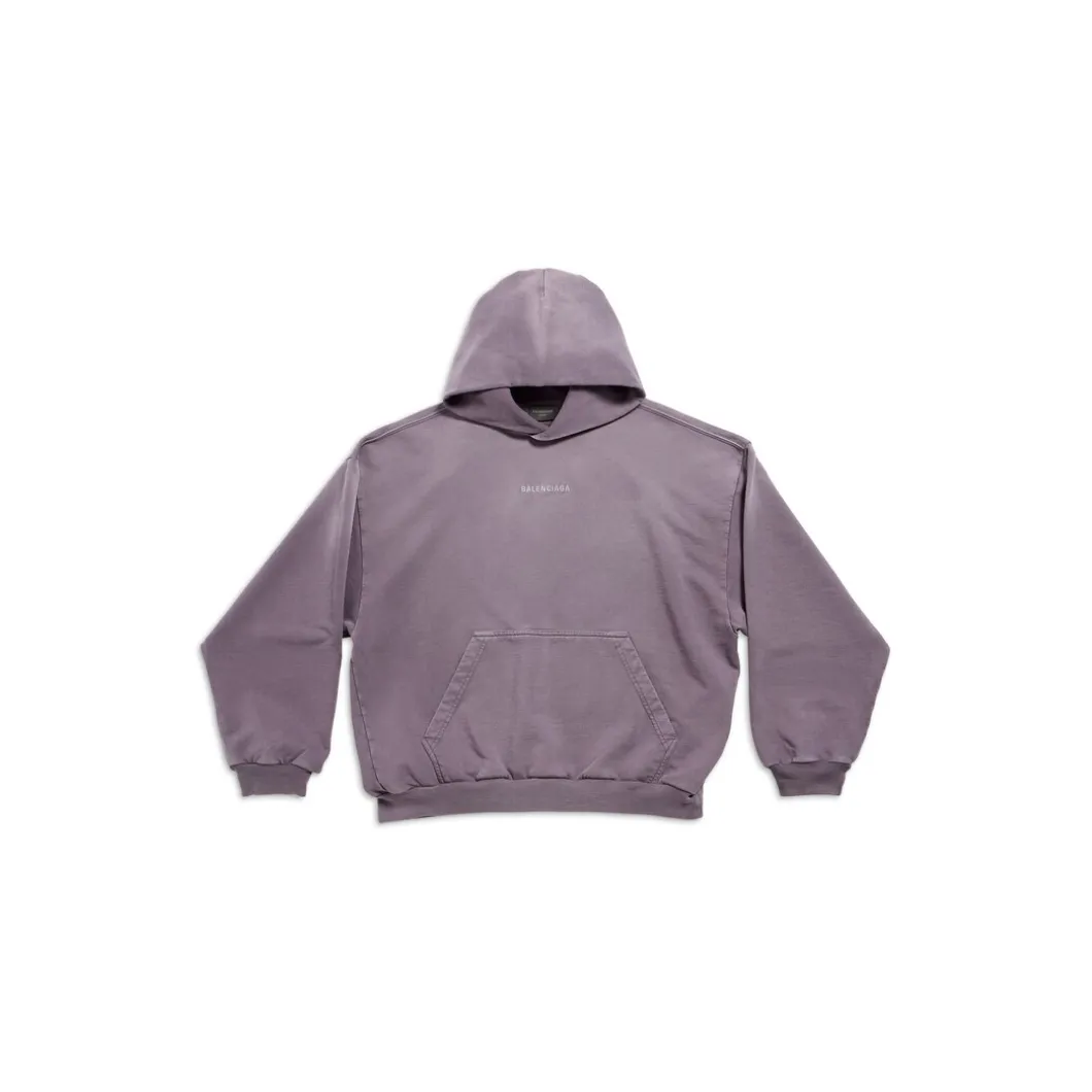 Balenciaga Back Hoodie Medium Fit in Purple/grey