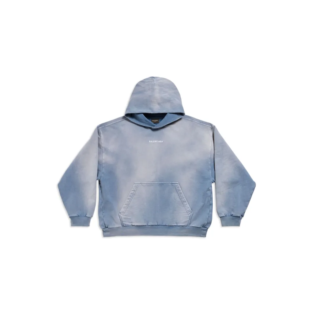 Balenciaga Back Hoodie Medium Fit in Blue