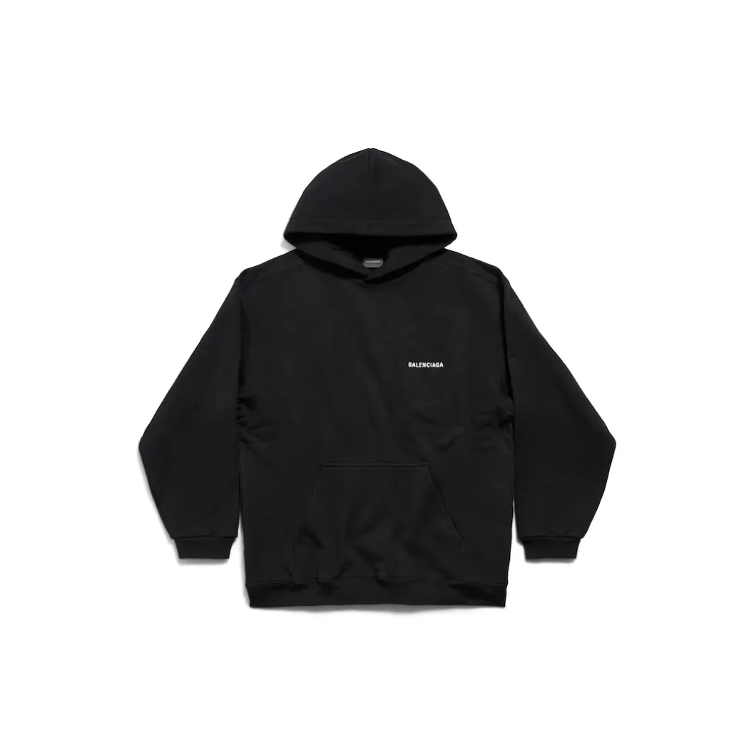 Balenciaga Back Hoodie Regular Fit in Black