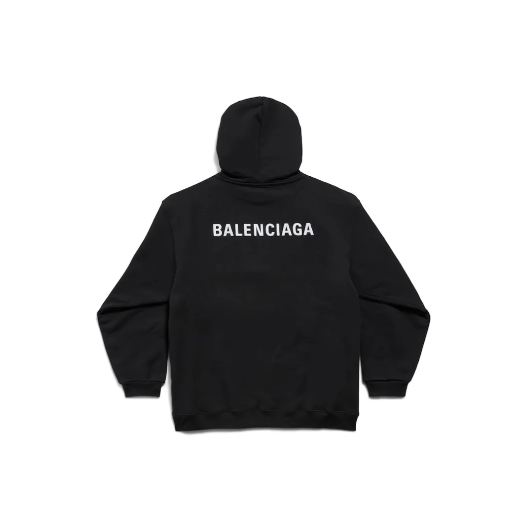 Balenciaga Back Hoodie Regular Fit in Black