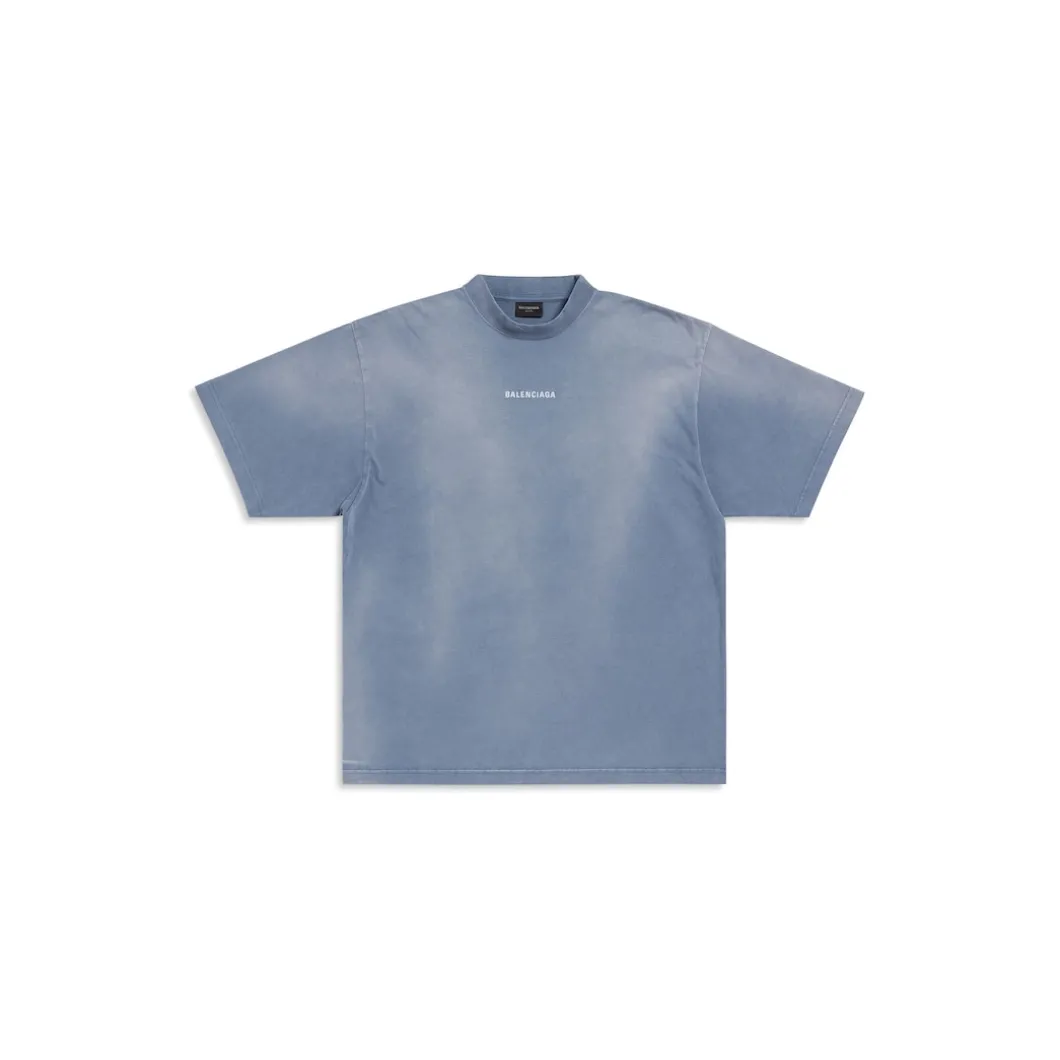 Balenciaga Back T-shirt Medium Fit in Blue/white