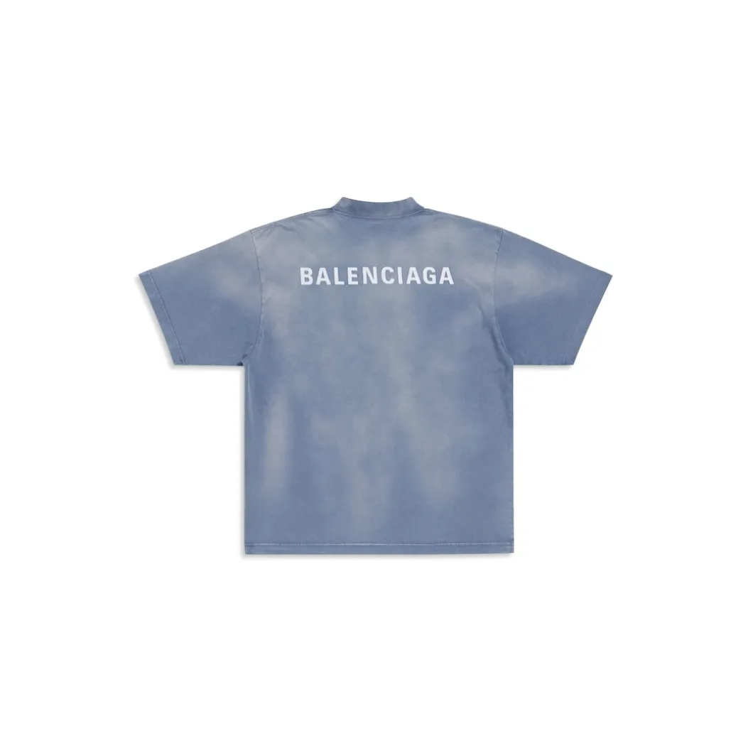 Balenciaga Back T-shirt Medium Fit in Blue/white