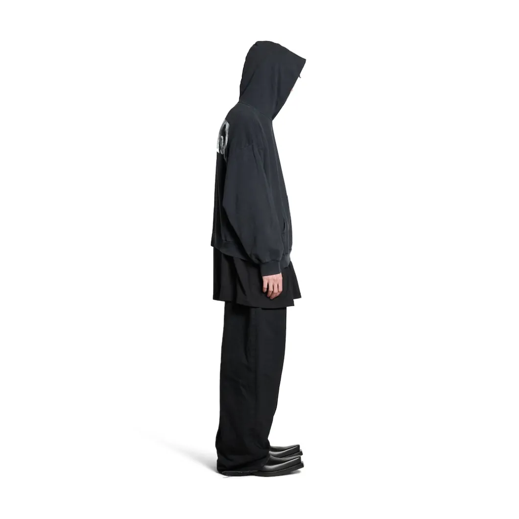 Balenciaga Hand-drawn Hoodie Medium Fit in Black/white