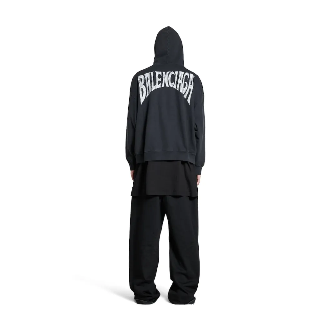 Balenciaga Hand-drawn Hoodie Medium Fit in Black/white
