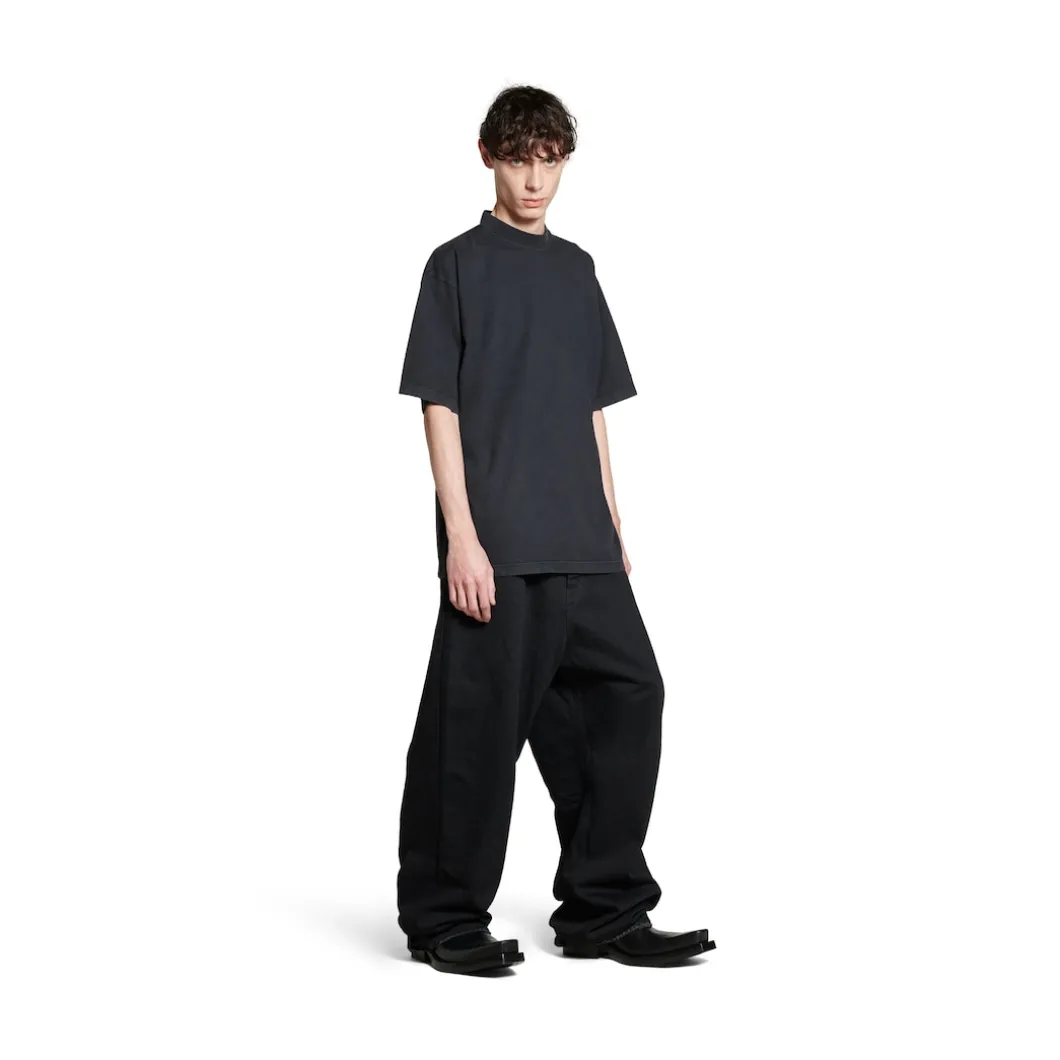 Balenciaga Hand-drawn T-shirt Medium Fit in Black Faded