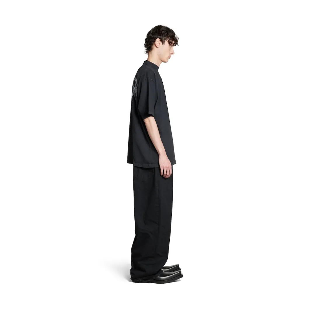 Balenciaga Hand-drawn T-shirt Medium Fit in Black Faded