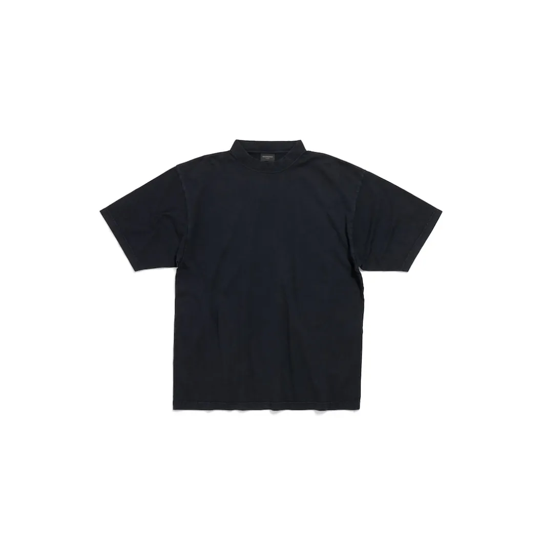 Balenciaga Hand-drawn T-shirt Medium Fit in Black Faded