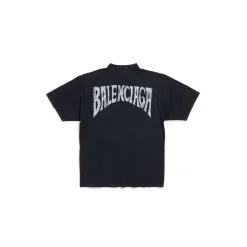 Balenciaga Hand-drawn T-shirt Medium Fit in Black Faded