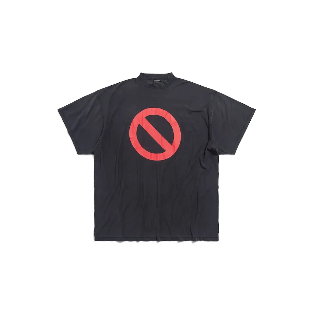 Balenciaga Music | Bfrnd Series Inside-out T-shirt Oversized in Black Faded