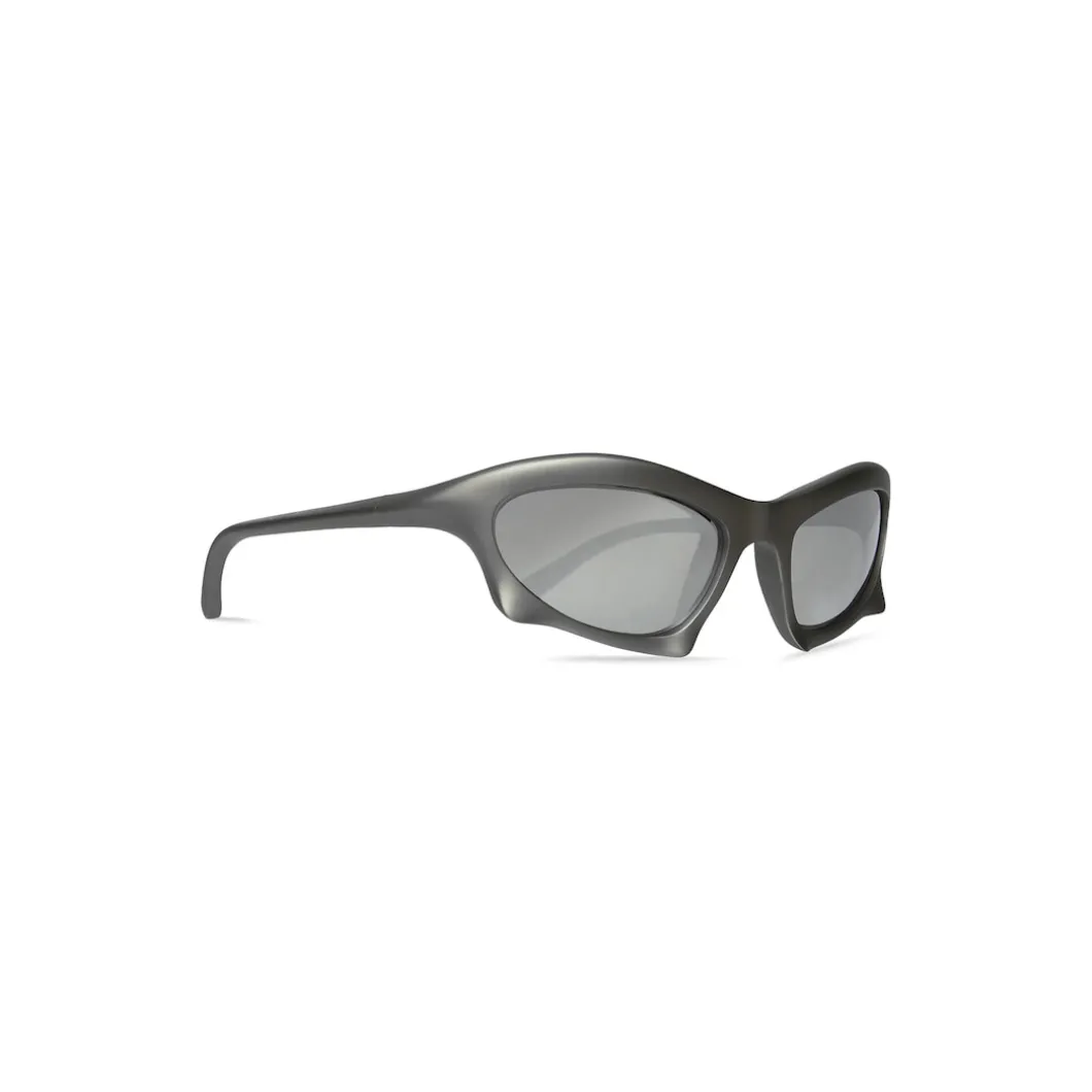 Bat Rectangle Sunglasses in Silver