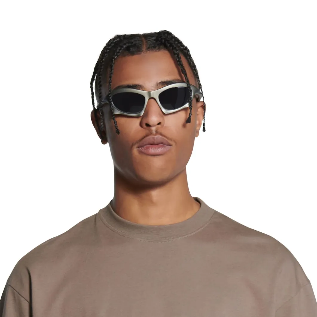 Bat Rectangle Sunglasses in Silver