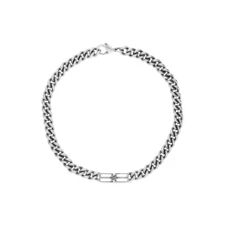 Bb Icon Gourmette Necklace  in Antique Silver