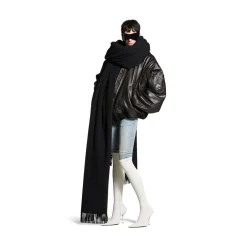 Bomber Leather Jacket in Black