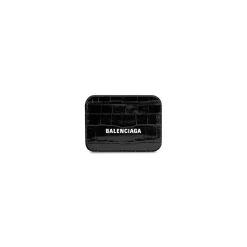 Cash Card Holder Crocodile Embossed in Black/white