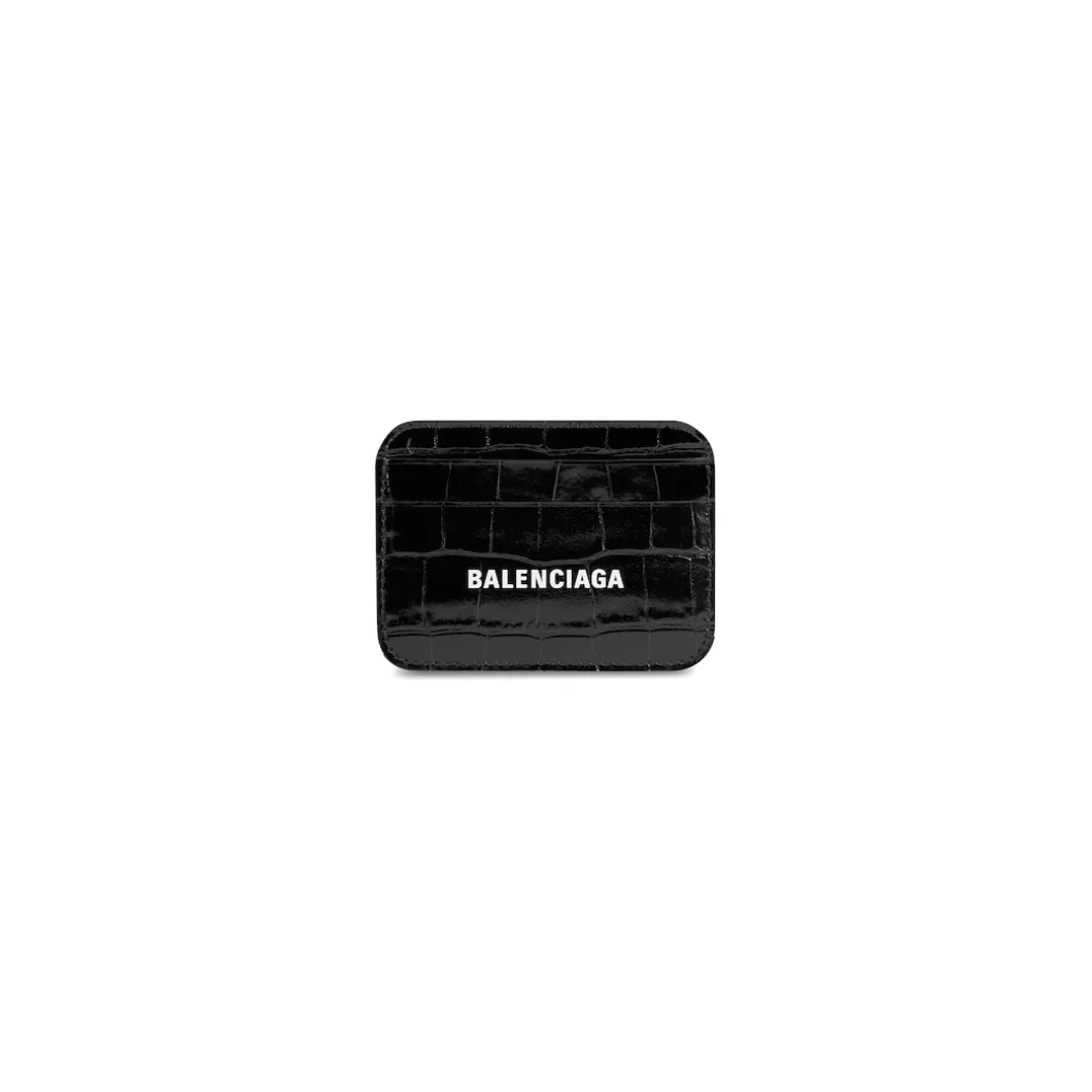 Cash Card Holder Crocodile Embossed in Black/white