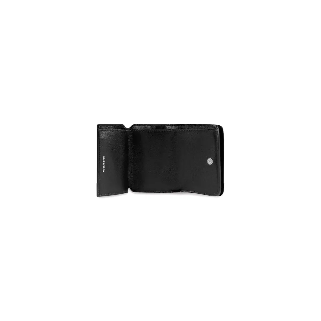 Cash Mini Wallet Crocodile Embossed in Black/white