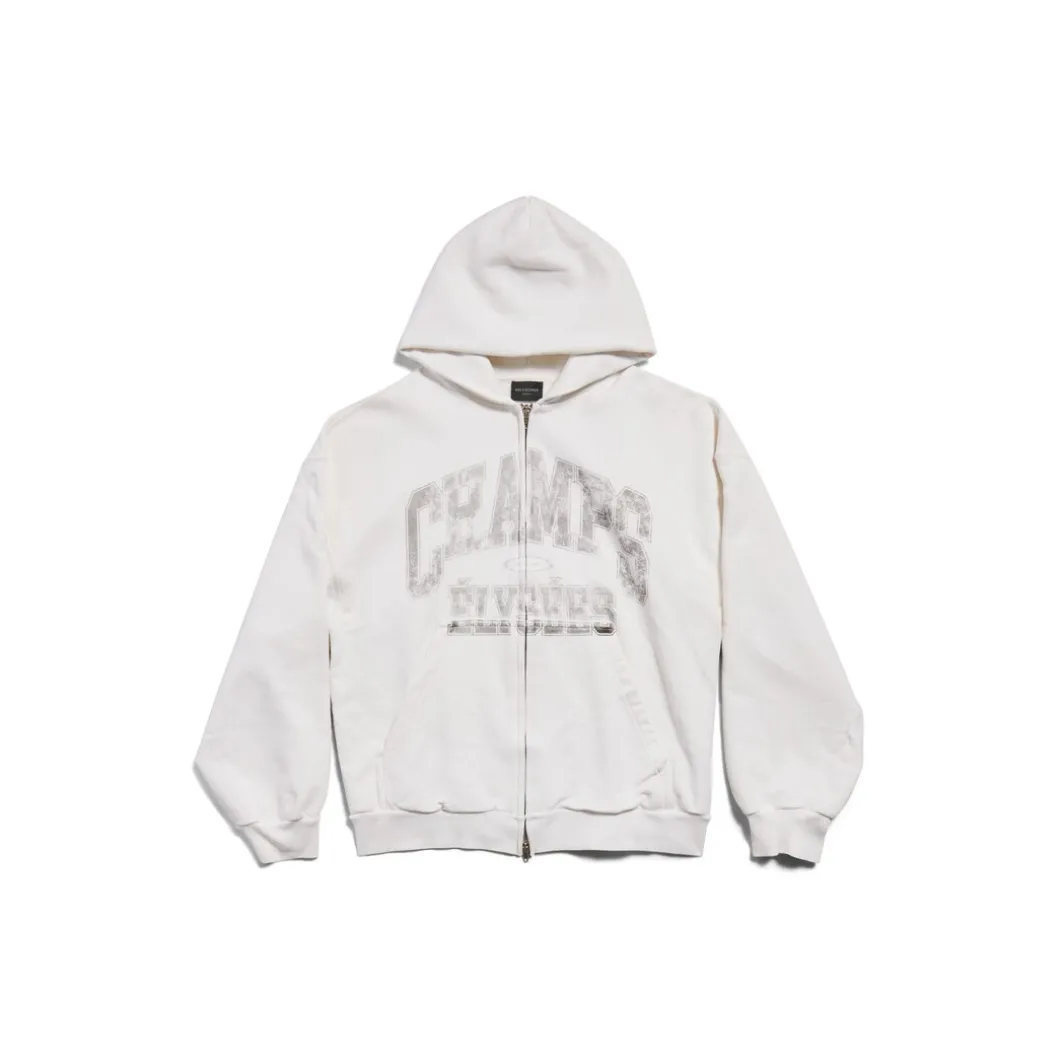 Champs-elysées Zip-up Hoodie Regular Fit in White