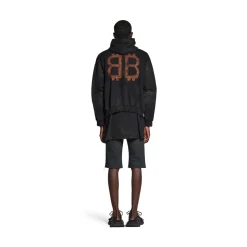 Crypto Hoodie Medium Fit in Black Faded