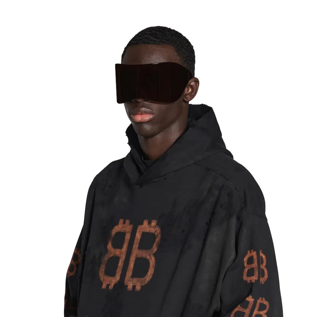 Crypto Hoodie Medium Fit in Black Faded