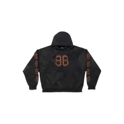 Crypto Hoodie Medium Fit in Black Faded