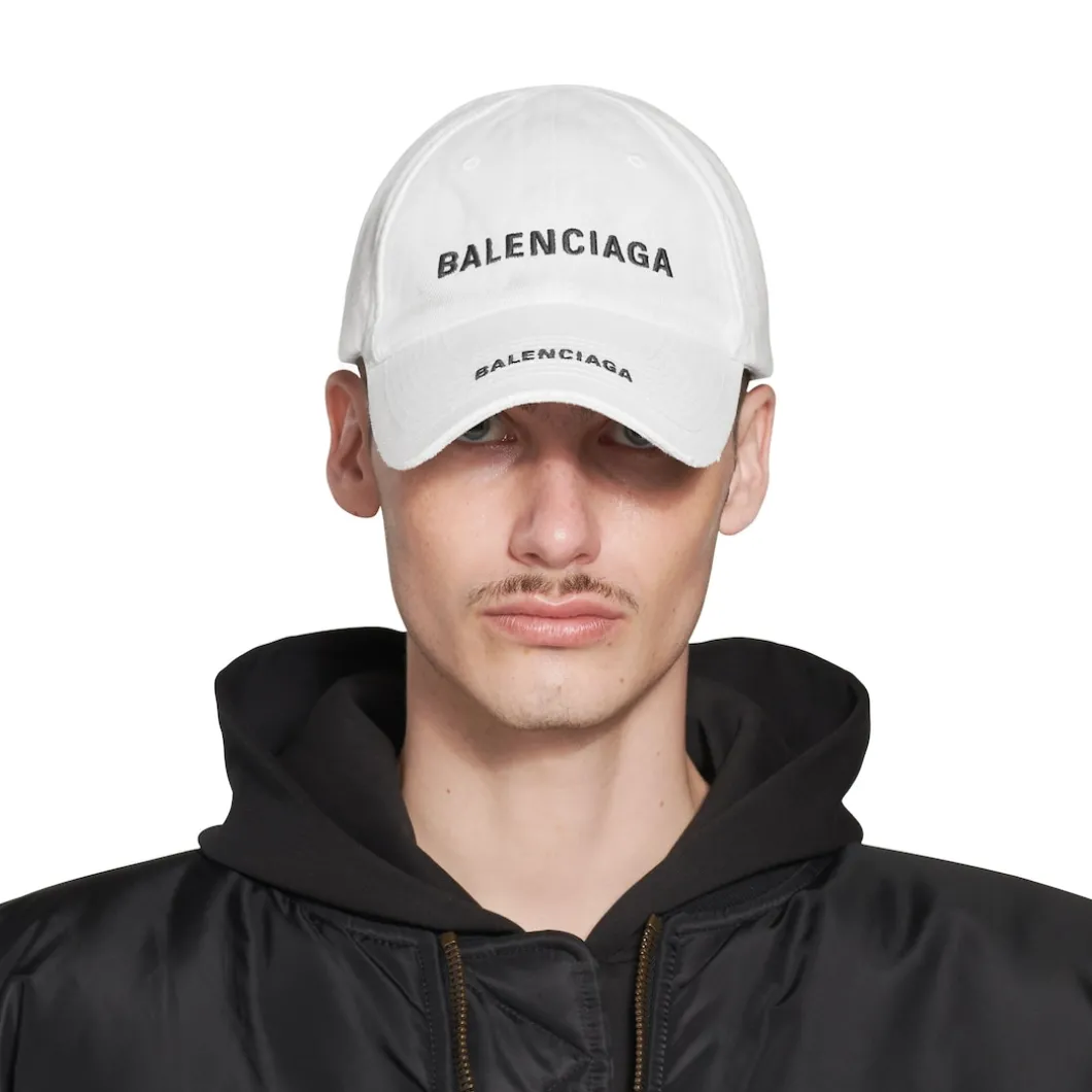 Double Logo Cap in White