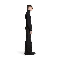 Flared Cargo Pants in Black