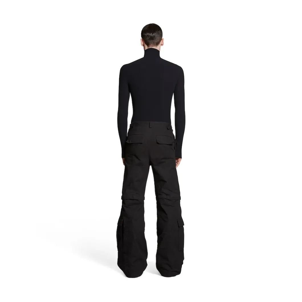Flared Cargo Pants in Black