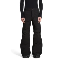 Flared Cargo Pants in Black