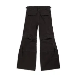 Flared Cargo Pants in Black