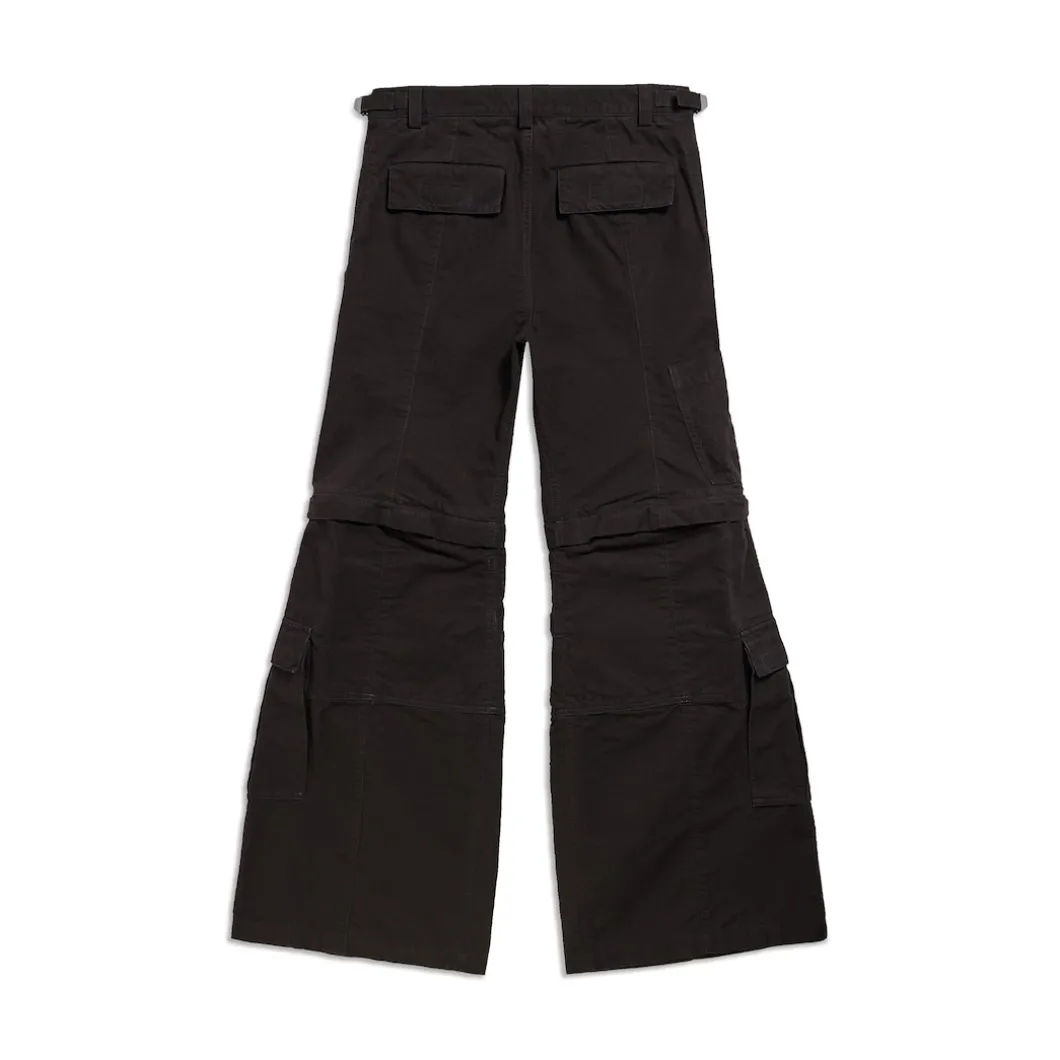 Flared Cargo Pants in Black