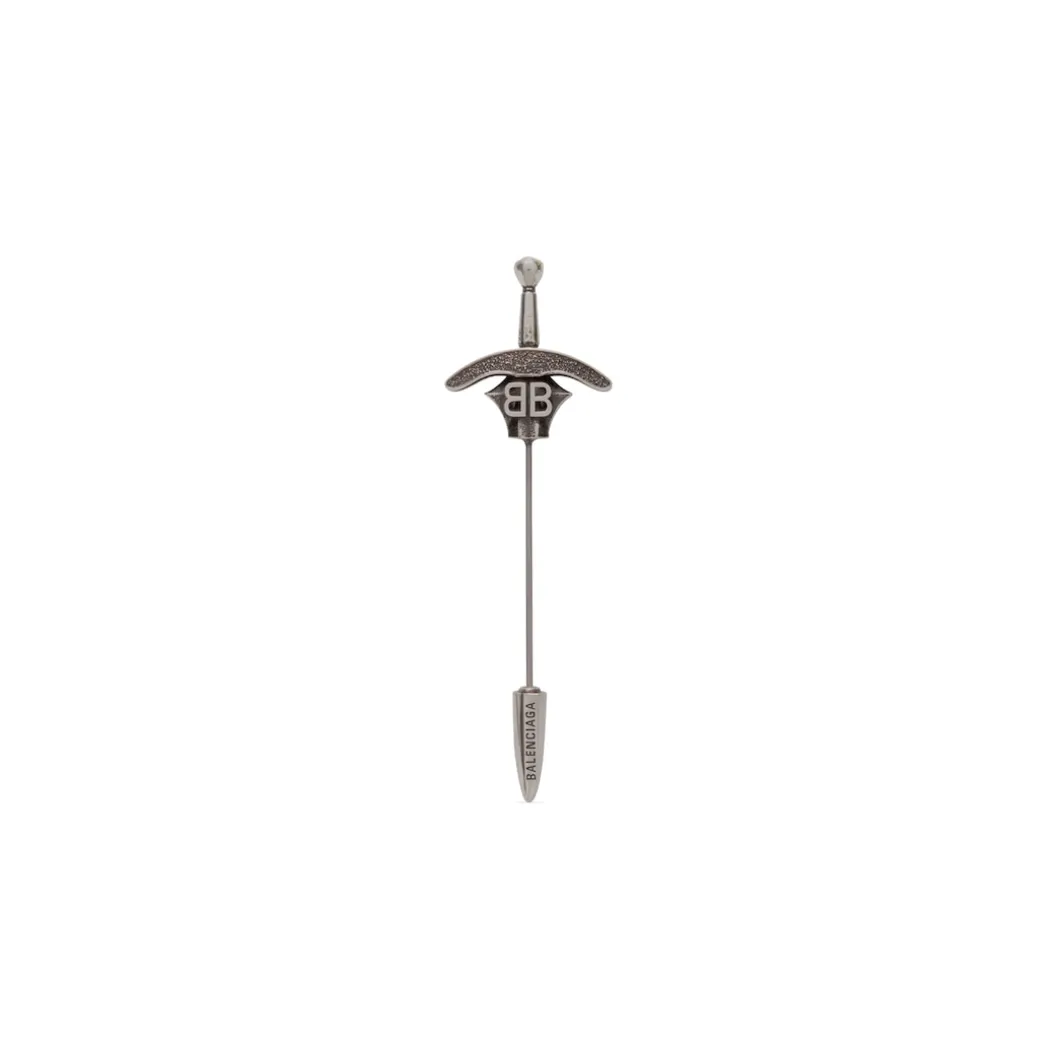 Goth Sword Brooch in Antique Silver