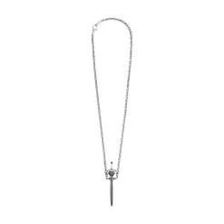 Goth Sword Necklace in Antique Silver