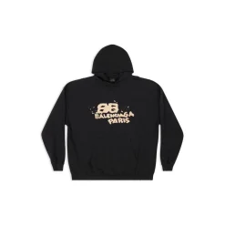 Hand-drawn Bb Icon Hoodie Large Fit in Black