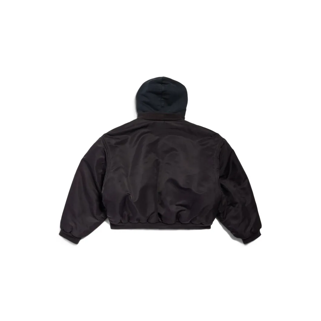 Hooded Bomber in Black