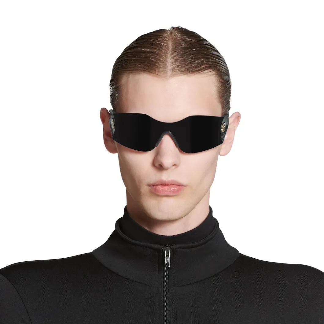 Hourglass Mask Sunglasses in Black
