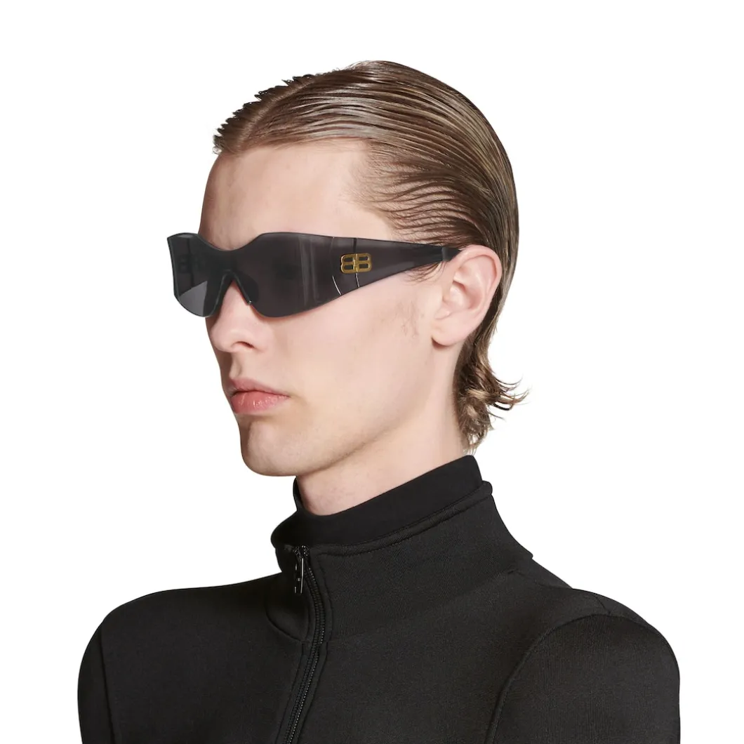 Hourglass Mask Sunglasses in Black