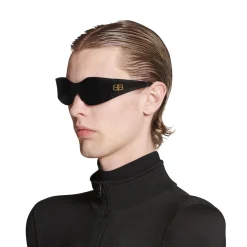 Hourglass Mask Sunglasses in Black