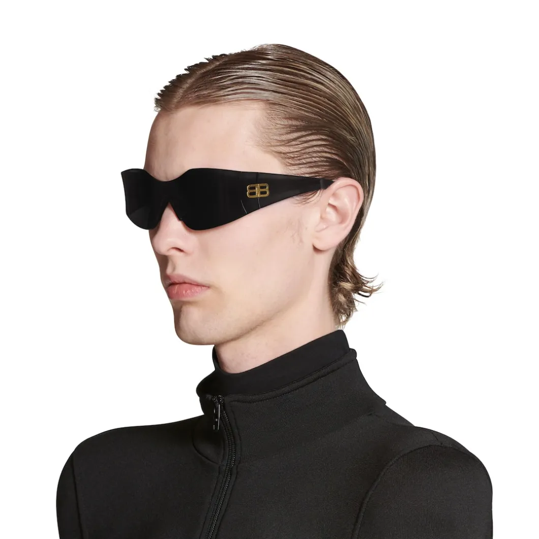 Hourglass Mask Sunglasses in Black