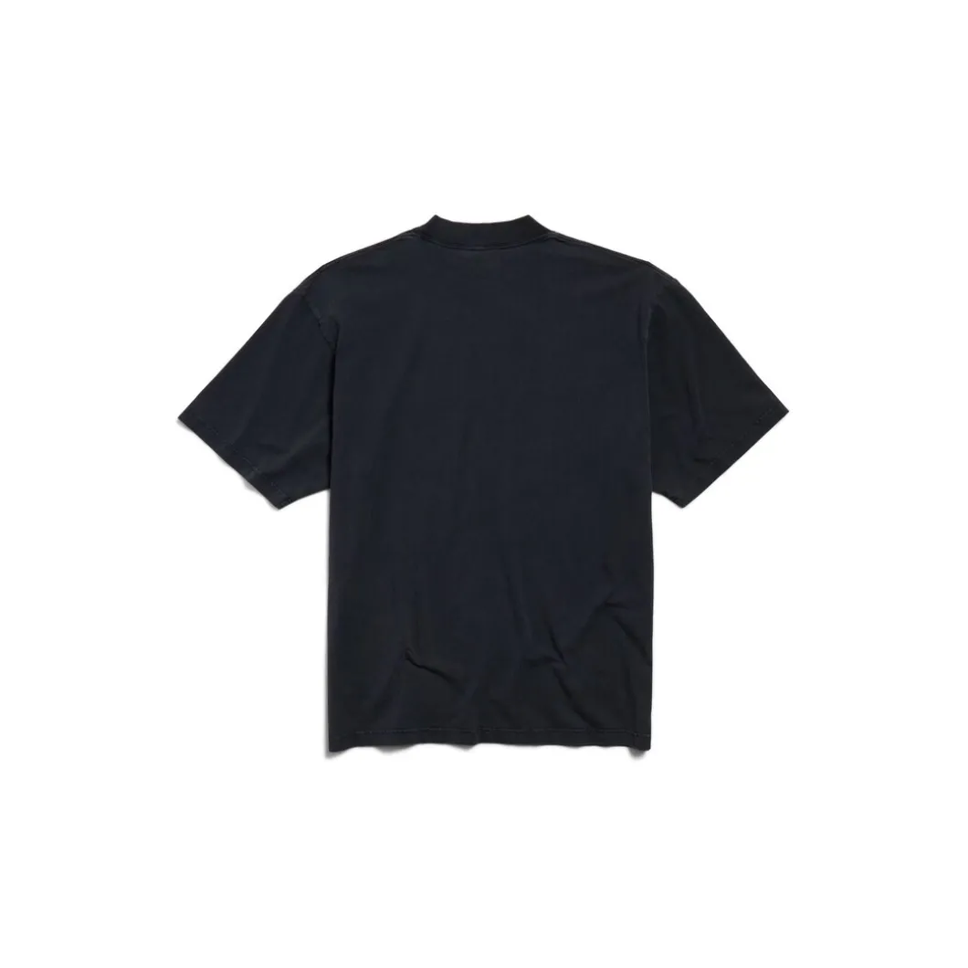 I Love Paris & Balenciaga T-shirt Medium Fit in Black Faded