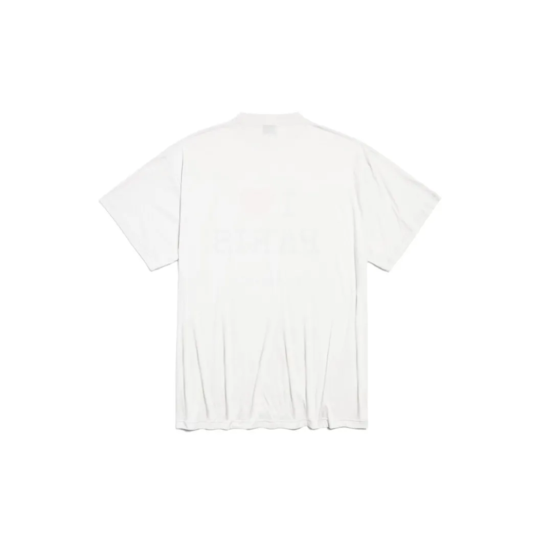 I Love Paris & Balenciaga T-shirt Oversized in White